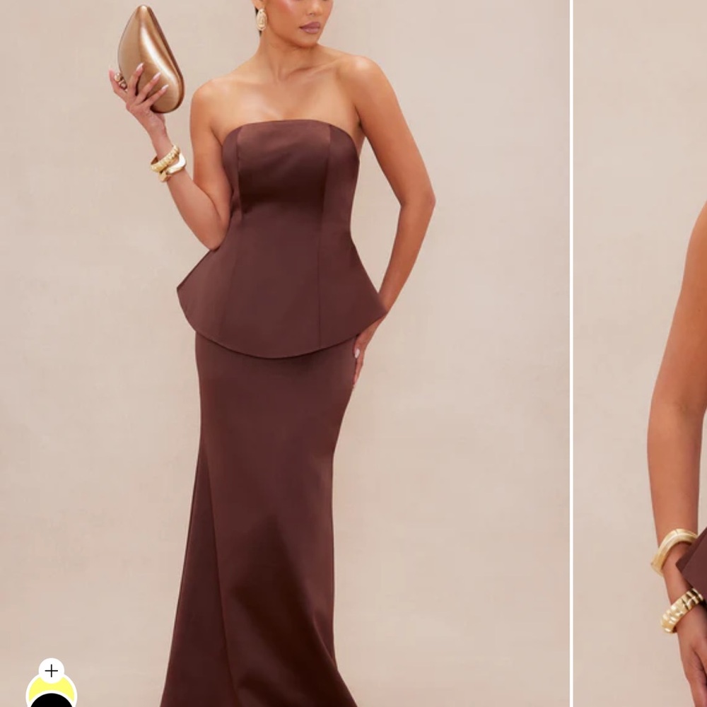 Kenny Satin Gown - Chocolate/ size XS